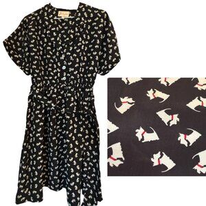Azalea shirt dress black with scottie dogs L